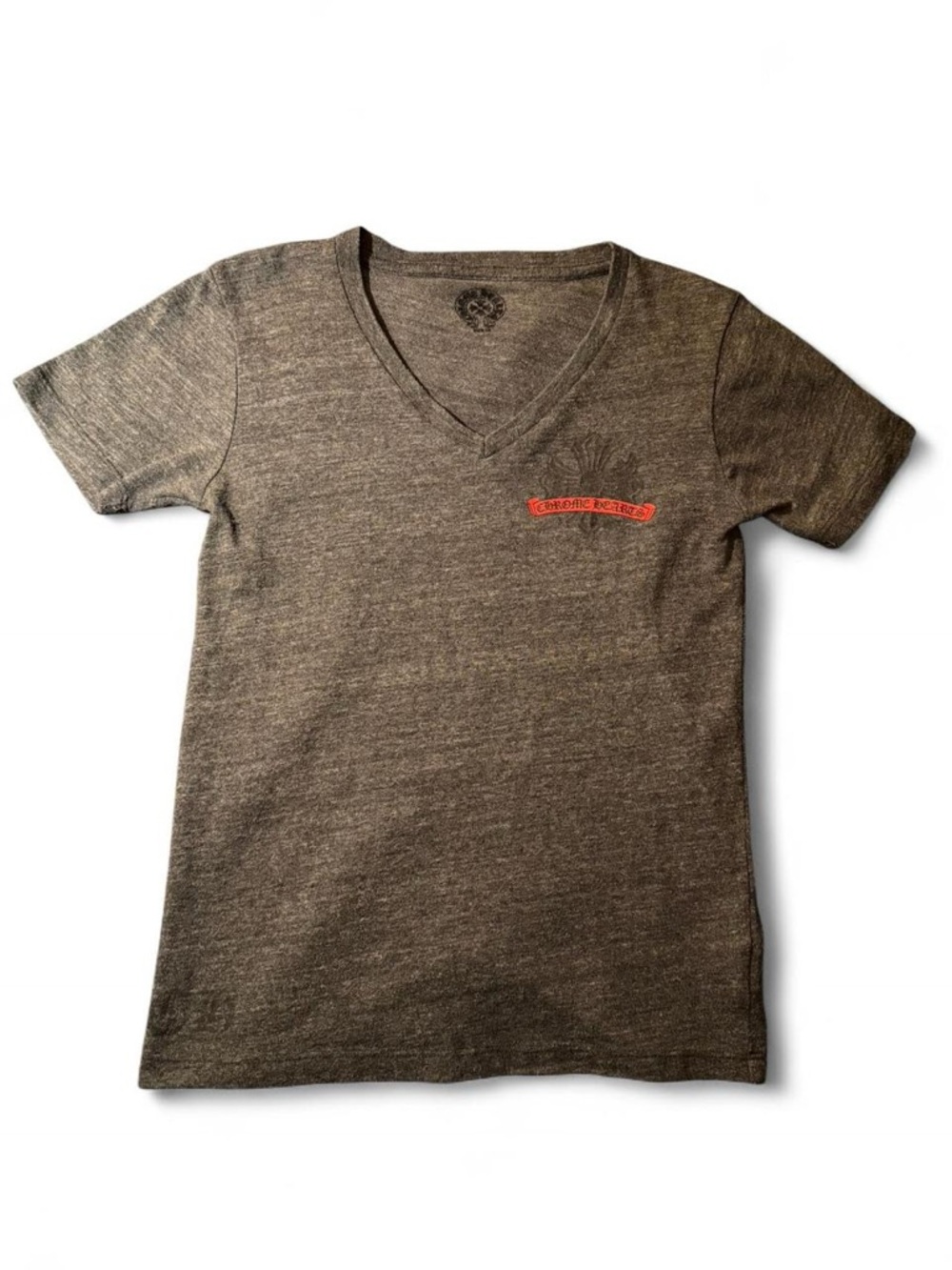 Chrome Hearts Heather Gray V-Neck Tee SZ XS